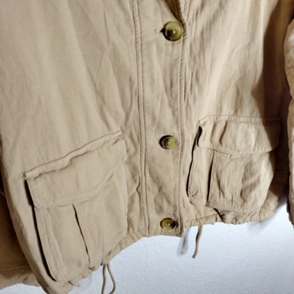 American Eagle Spec Button Down Drawstring Shaket… - image 4